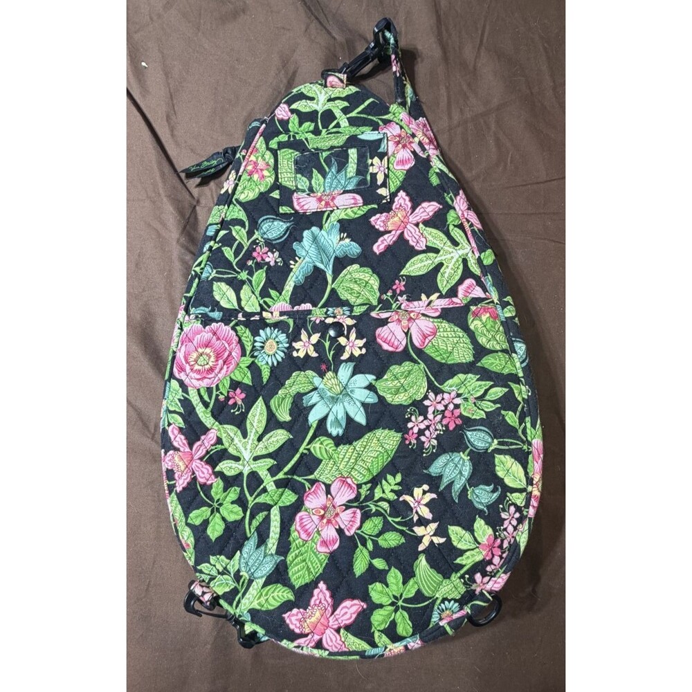 Vera Bradley Night and Day Quilted Floral Tennis Racket Backpack Sling Bag